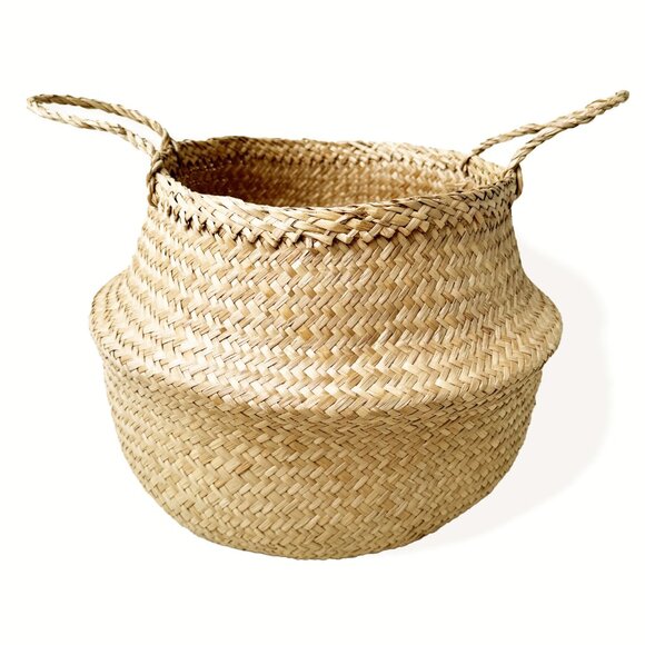 Americanflat Other - Americanflat Natural Hand-Woven Palm and Seagrass Belly Collapsible Basket